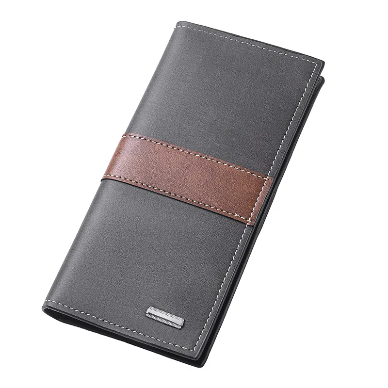 Neue Trendige Herren PU-Leder Geldbörsen Langes Design Casual Portemonnaies Faltbare Brieftaschen mit Münz- und Kartenfächern Hochwertige Schlanke Geldbeutel