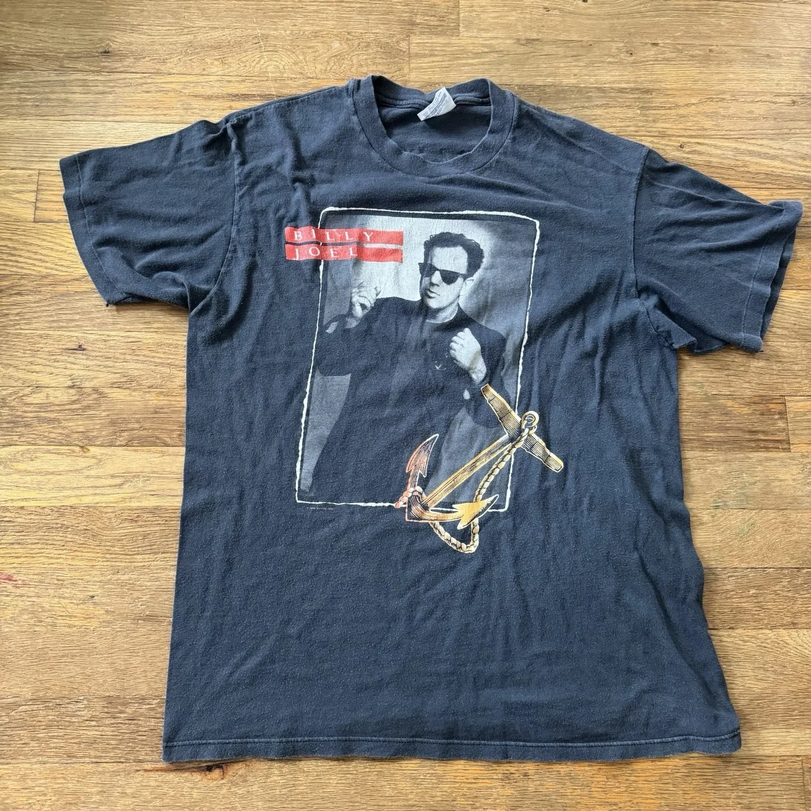

Vintage Billy Joel T Shirt Large 1989-1990 Storm Front Music Tour AmericanT-shirt Men Street Hip-hop Rock Short-sleeved Women