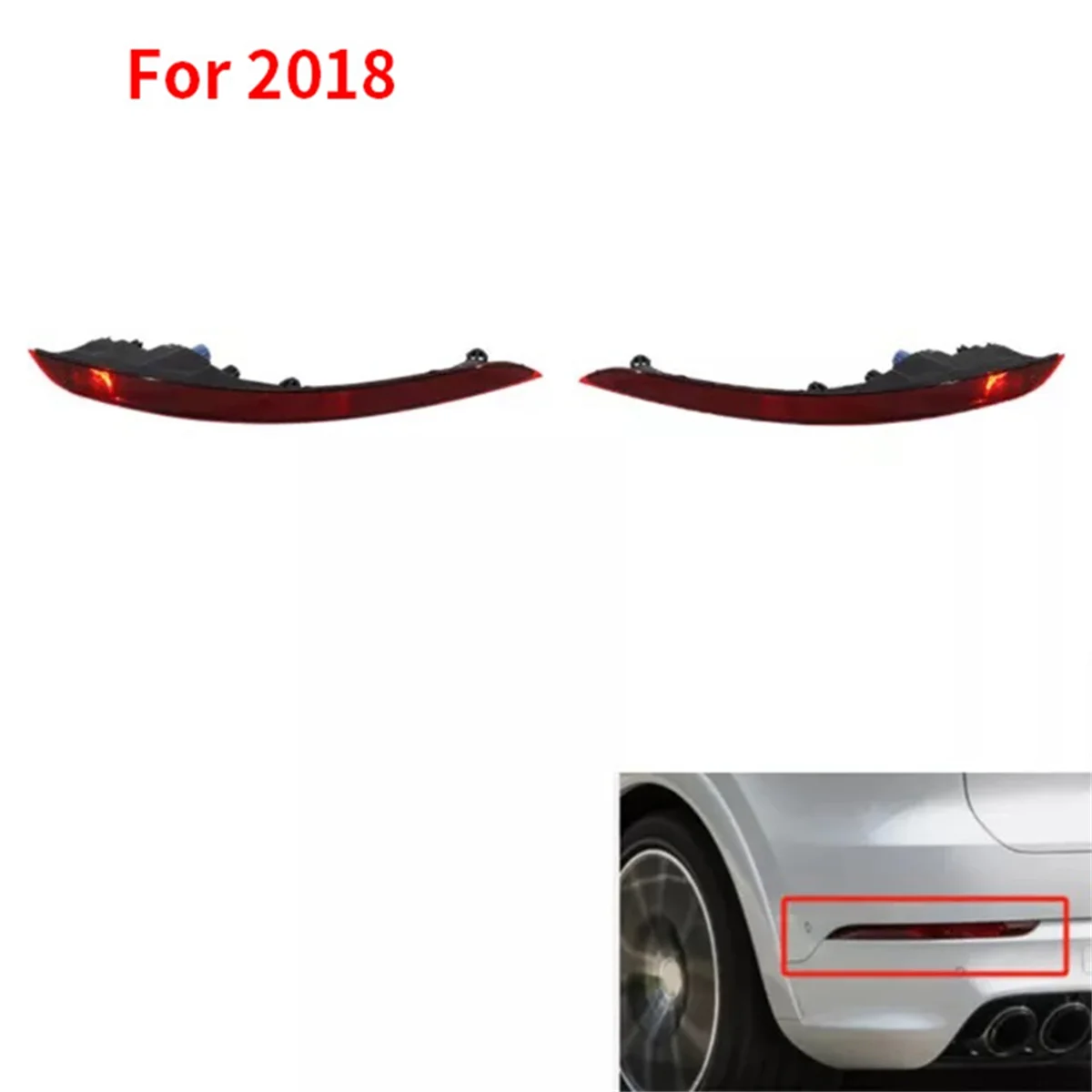 1 szt. Lewy tylny zderzak światło odblaskowe hamulec przeciwmgielny kierunkowskaz dla Porsche Cayenne 2018- 9Y 0945725   Części Porsche