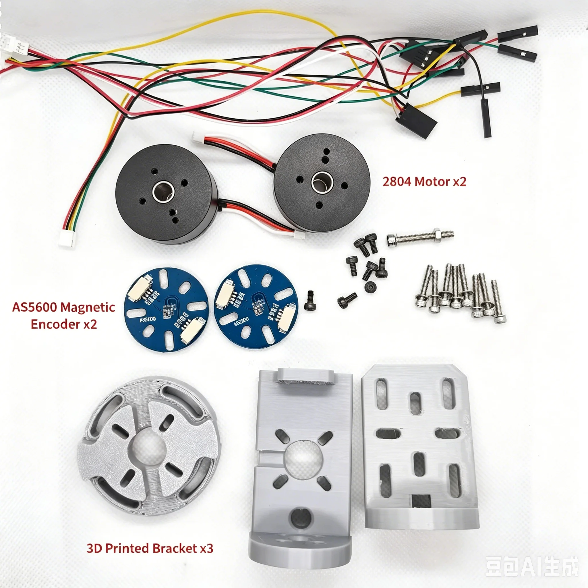 Lightweight 2-Axis Gimbal Assembly, 12V FOC Silent Brushless Motor, 125g Closed-Loop Gimbal Module for TI Contest