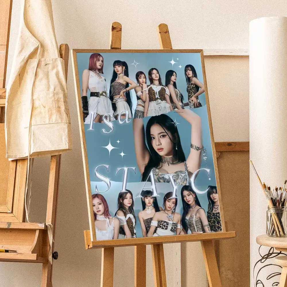 Group K-Pop STAYC Poster HD Waterproof Wall Art Posters Self Adhesive Bedroom Living Room Home Decor Gift - view 5