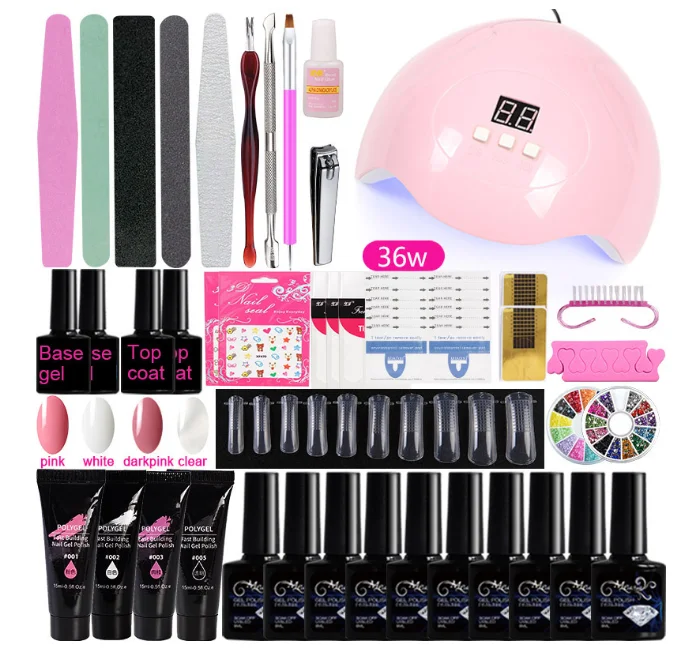 Practical Portable UV Gel Nail Polish Complete UV Lamp Curing Nail Art Tool Kit