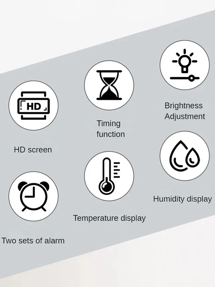 Large Digital Wall Clock Temperature and Date Week Display Night Mode Table Alarm Clock 12/24H Electronic LED Clock Timing Funcy