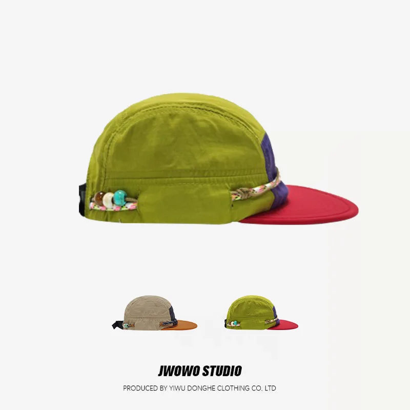 Retro Multi-color Flat-brim Baseball Cap Summer Neutral Outdoor Quick-drying Hat Lightweight Breathable Hip-hop Sun Beanie Hat