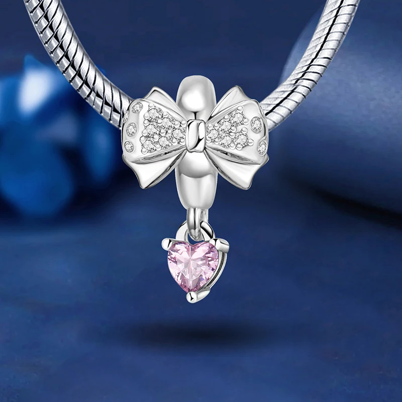 

Стерлингового Серебра 925, божья коровка, клевер, бант, цветы, кулон, бусина, браслет «сделай сам», изготовление браслетов, подарок высокого качества, ювелирные изделия