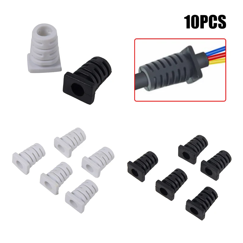 10pcs 5.0mm Cable Gland Connector Rubber Strain Relief Cord Boot Protector Wire Cable Sleeve Power Tool Cellphone Charger