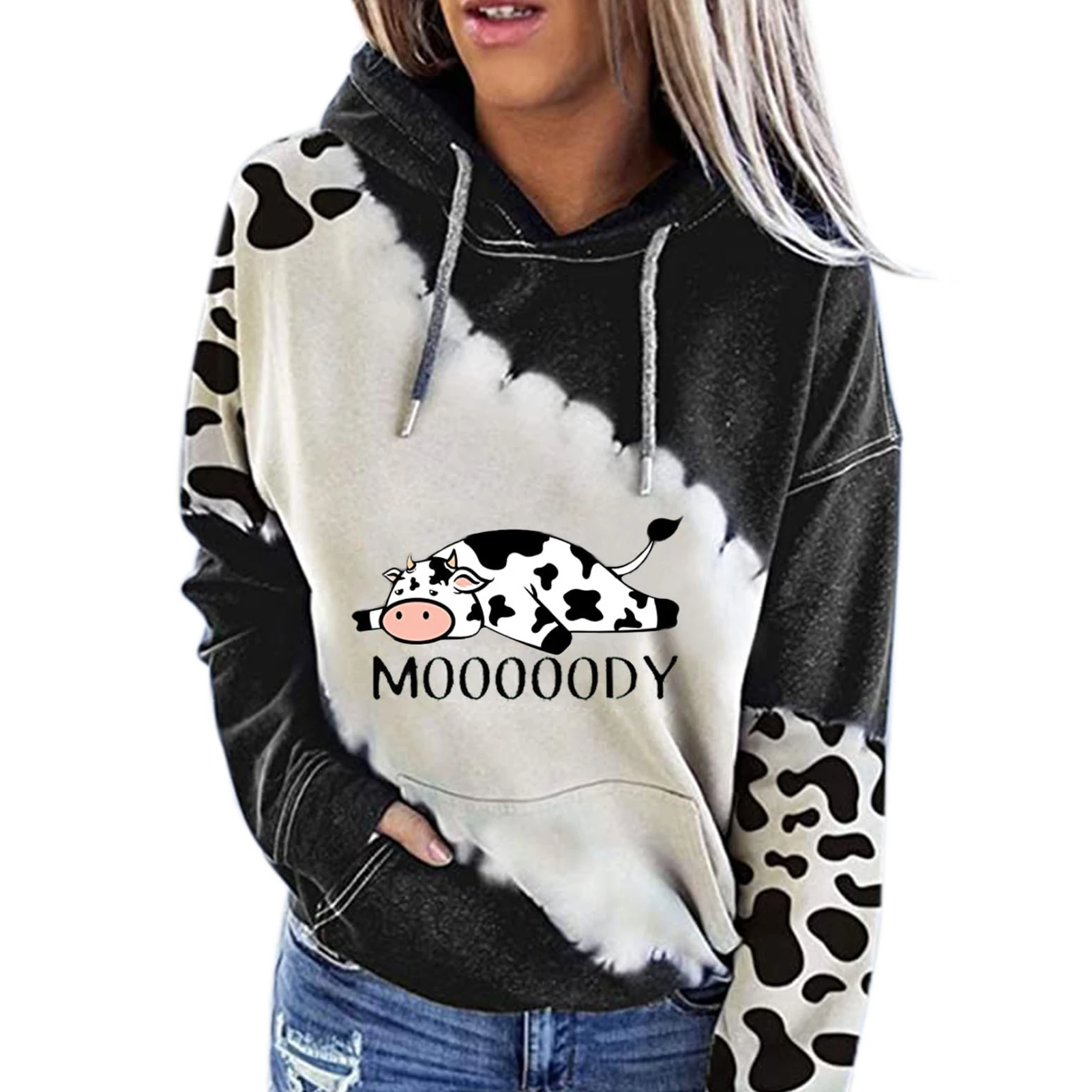 Women's Casual Sweatshirt Hooded Button Collar Pullover for Business Office Class Wear