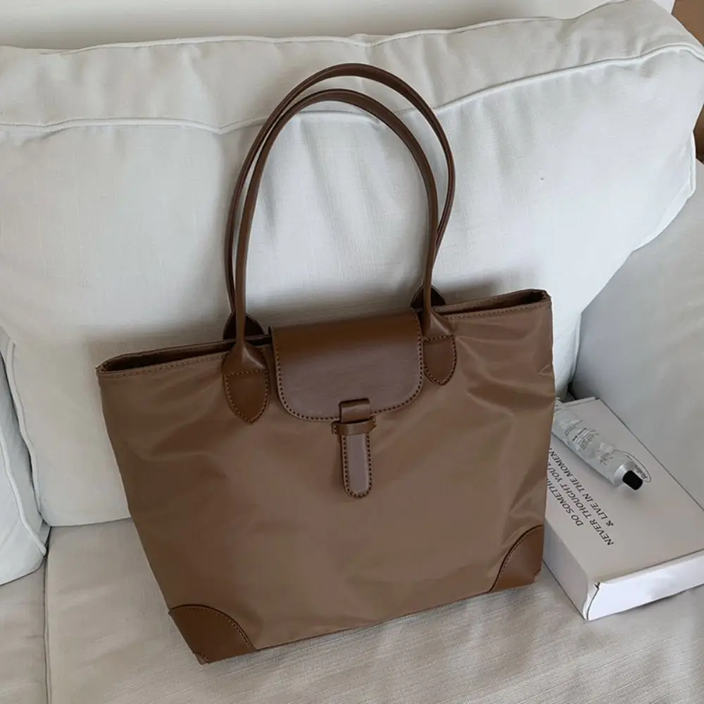 

Casual Nylon Shoulder Bag Zipper Lightweight Nylon Cloth Tote Bag Korean Style Large Capacity Handbag Vacation