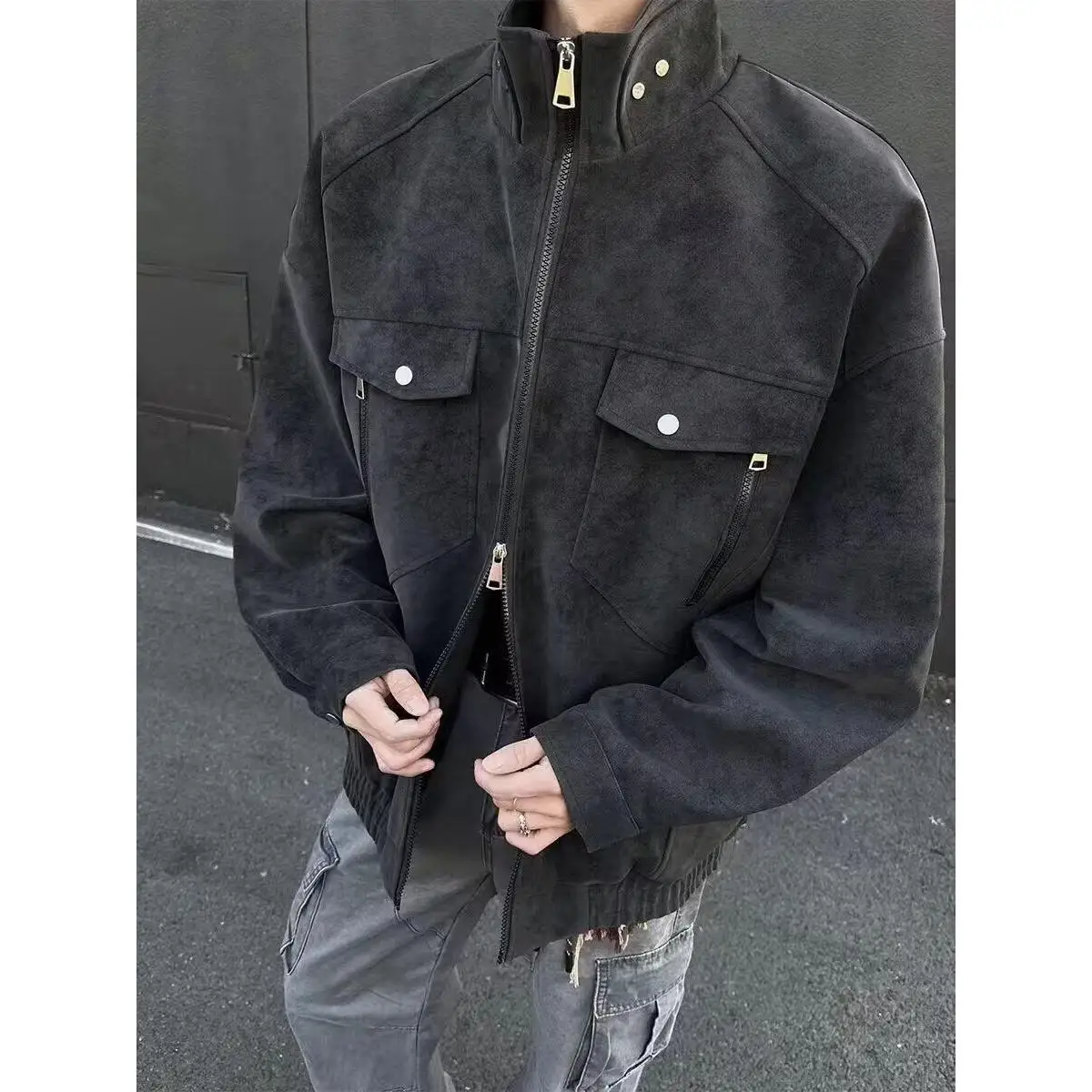 

Мужская хлопковая фланелевая рабочая одежда Cleanfit, джет, зимняя бейсбольная одежда из полиэстера, повседневная свободная посадка