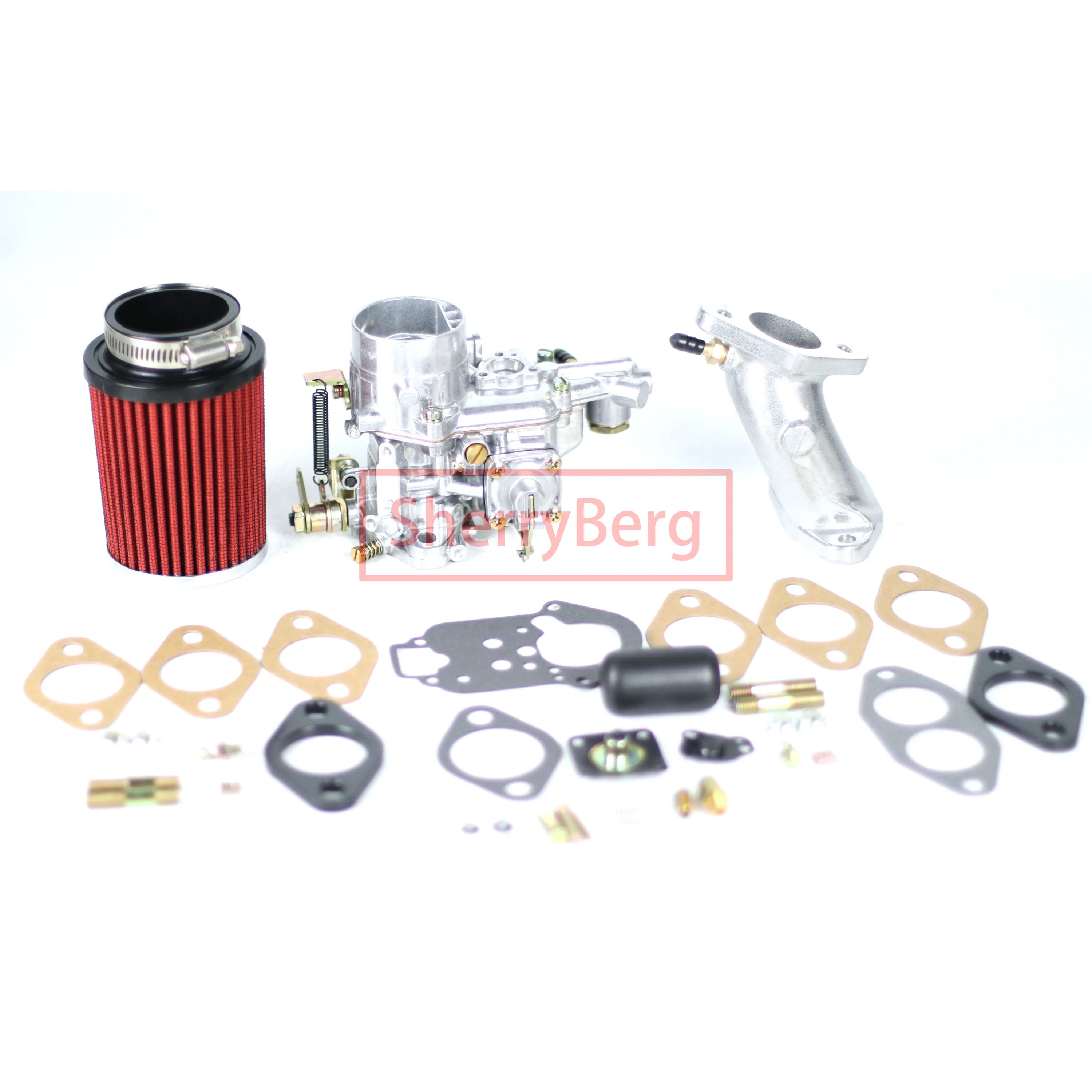 SherryBerg Carb Carburador  Kit Rep. Model Weber 34 ICT Carburetors for Volkswagen Beetle 1600 1968 1969-1974 T1 Intake Manifold