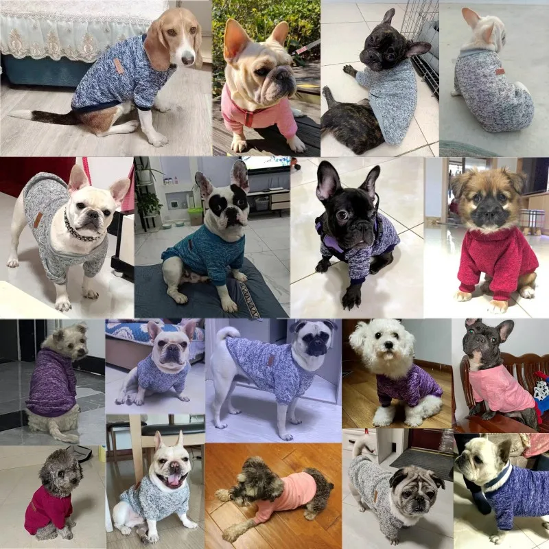 Autume Dog Clothes Luxury Dog Hoodies Cute Puppy Sweaters Soft Cat Hoodies Solid Pet Dog Sweatshirt Bulldog Clothes Pet Pullover