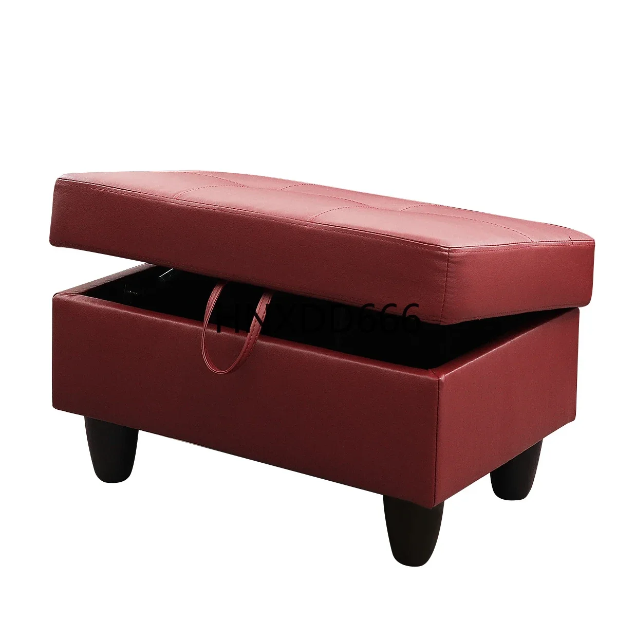 

Red Faux Leather Living Room Sofa Ottoman