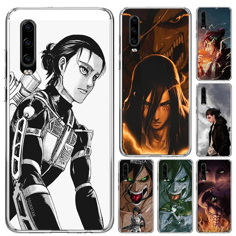 Attack Eren Phone Case for Huawei P40 P30 P20 P10 Pro Mate 20 10 Lite P Smart Z Y5 Y6 Y7 Y9S Soft Funda Print Shell