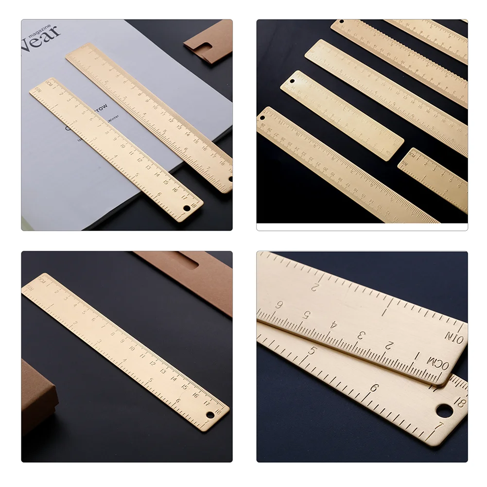 Brass Ruler 15Cm Mini Straight Edge Measuring Tool For Drafting Drawing Architecture Office School Supplies Ruler