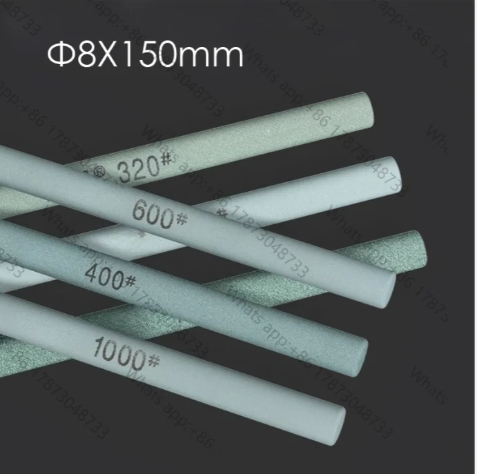 5pcs Round Φ8*150mm Oil Stone Fine Grinding Polishing Oilstone Strip for Metal Sharpening Knife Stone for Sharping Knives Kit