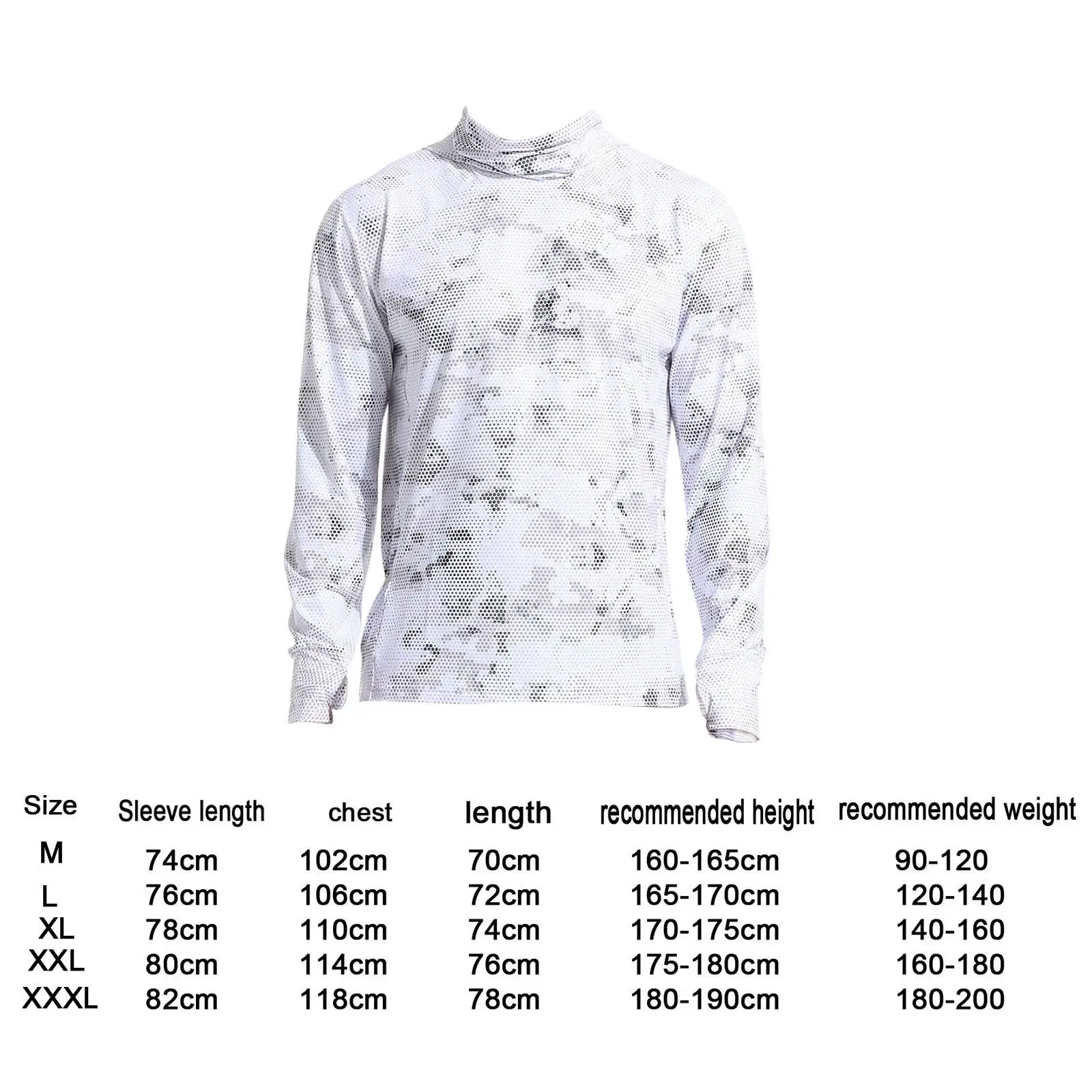 Men's Sun Protection Hoodie Shirt Sun Protective Clothes for Fishing Summer