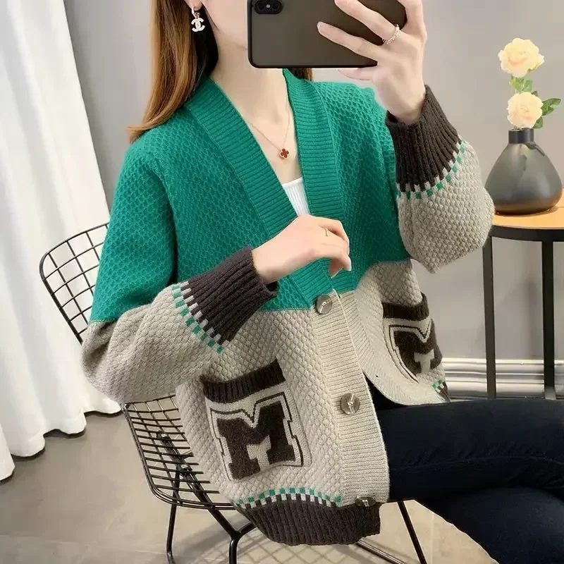 

Женский вязаный свитер, верхняя одежда, новый весенне-осенний женский кардиган, трендовая Модная молодежная дешевая одежда, Y2k, 2024