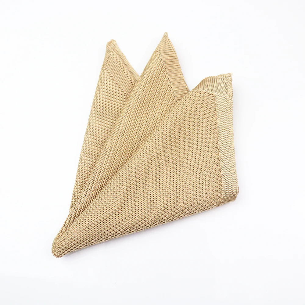 2025 Design invernale da uomo lavorato a maglia fazzoletto da taschino kaki bianco tinta unita fazzoletto da sposa accessori per abiti da sposo fazzoletto quotidiano