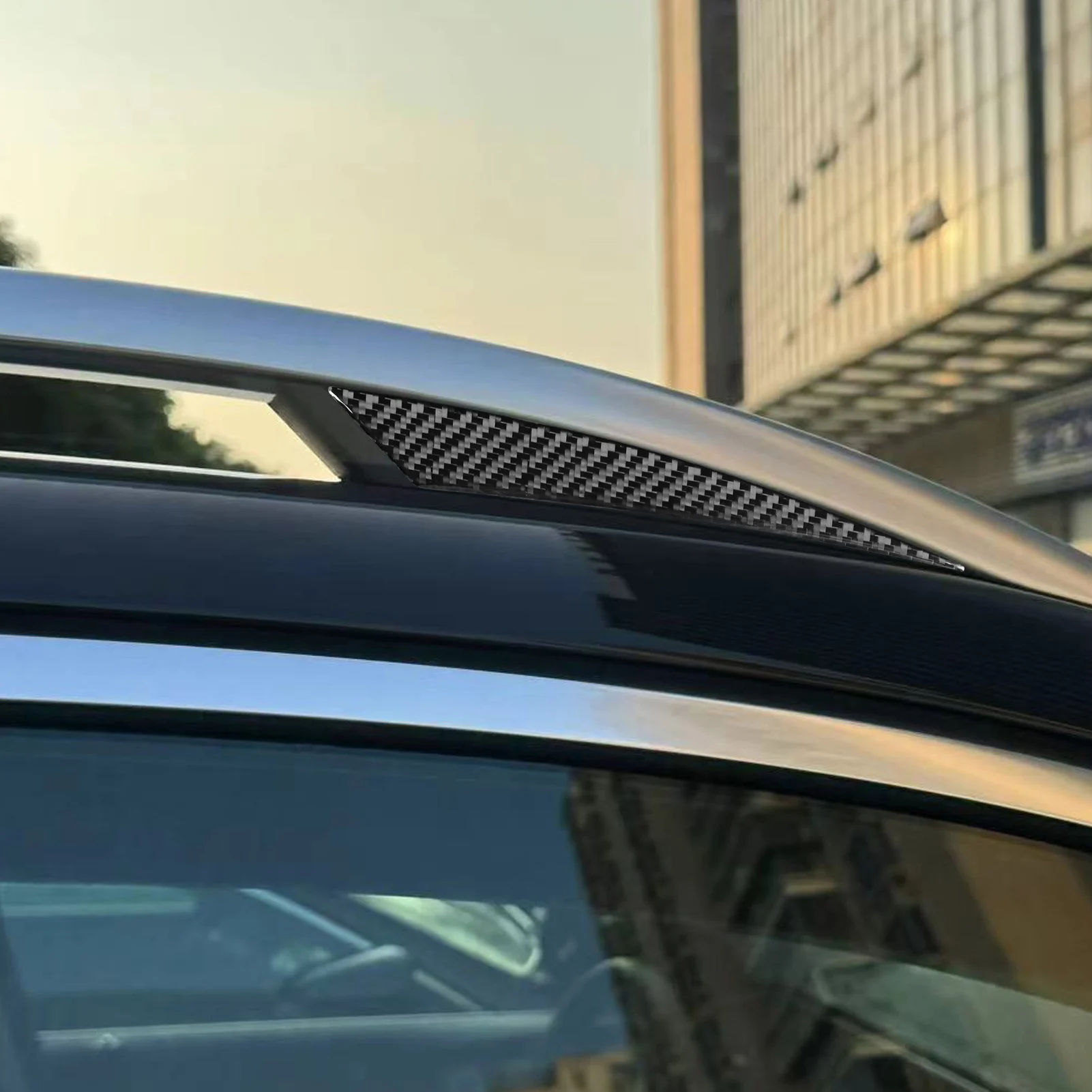 For Benz GLE W167 2019—2024 Carbon Fiber Car Accessories Roof Carrier Rack Panel Cover Trim Sticker Exterior Modification