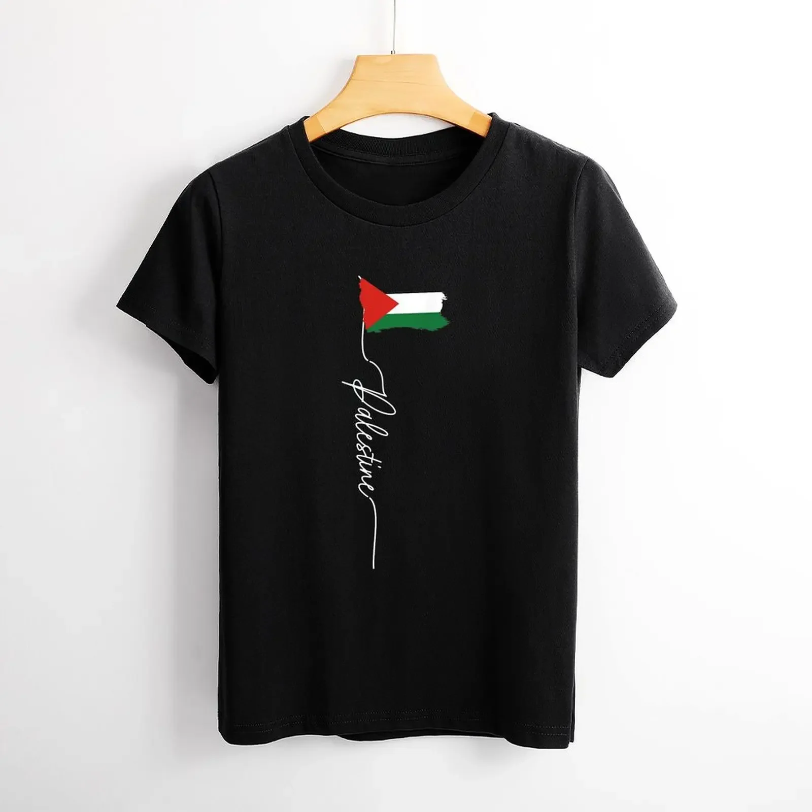 Camiseta estampada de Nome Da Palestina Com para mujer, ropa de manga corta informal