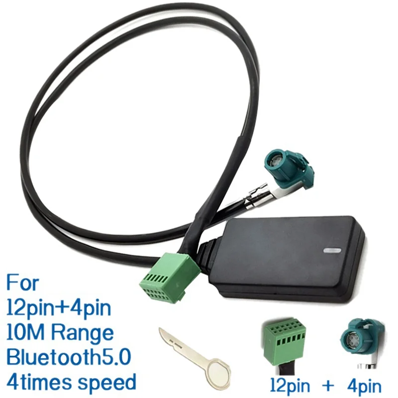 

#730X DC12V 12Pin AUX Bluetooth 5.0 Adapter Bluetooth Car Kit for Audi A3 (Black)