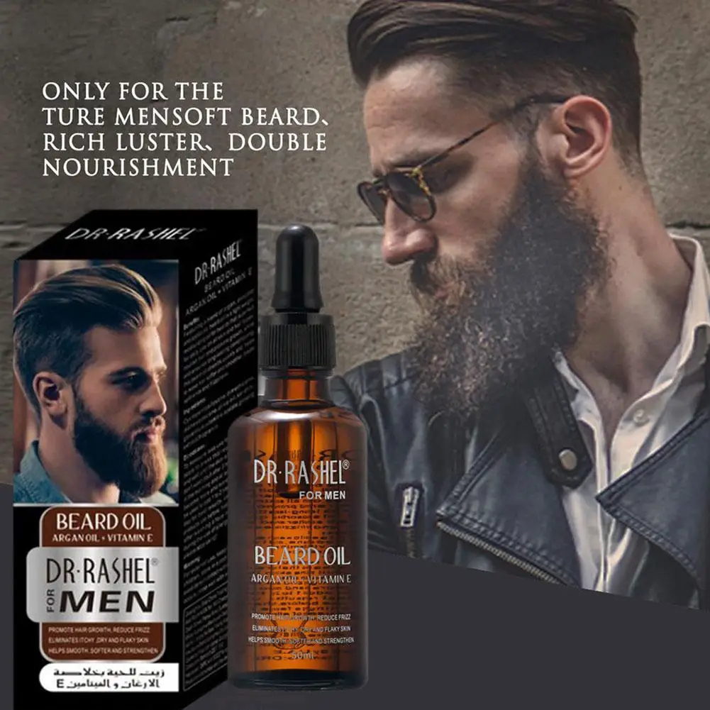 Aceite de barba para hombres, esencia potenciadora de crecimiento de barba, acondicionador sin aclarado, restaura la humedad Natural, productos de belleza