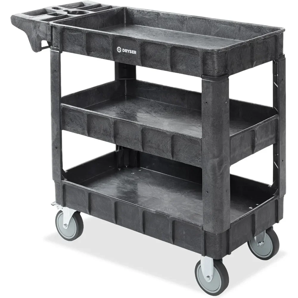 

Utility Cart with Wheels, 40" x 17" Heavy Duty 550 lb. Capacity with Shelves - 3 Tier Rolling Cart with Two 5" Swivel Casters f