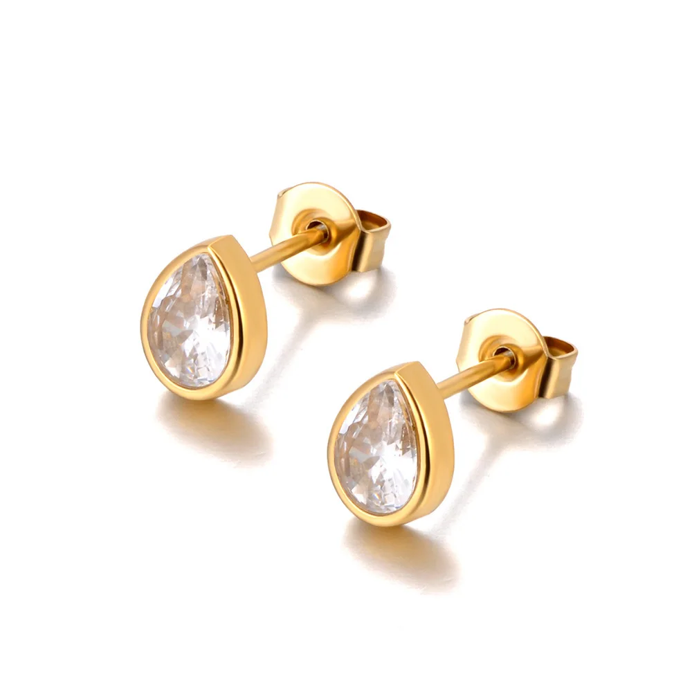 Women's Delicate Water Drop Cubic Zirconia Stud Earrings