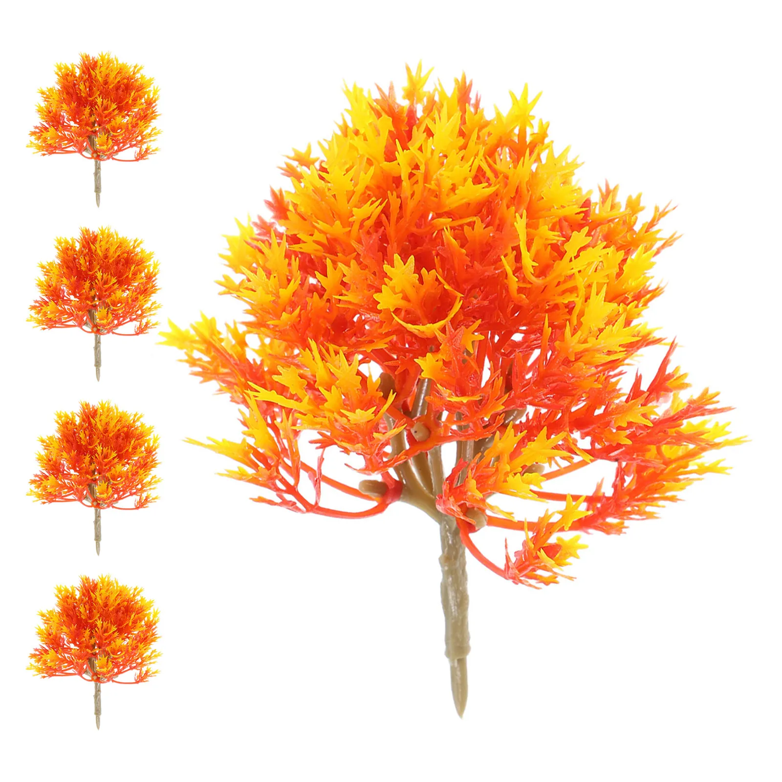 5Pcs Miniature Maple Tree Realistic Handcrafted 10Cm Fake Mini Trees for Architecture Micro Landscape Sand Table Decoration