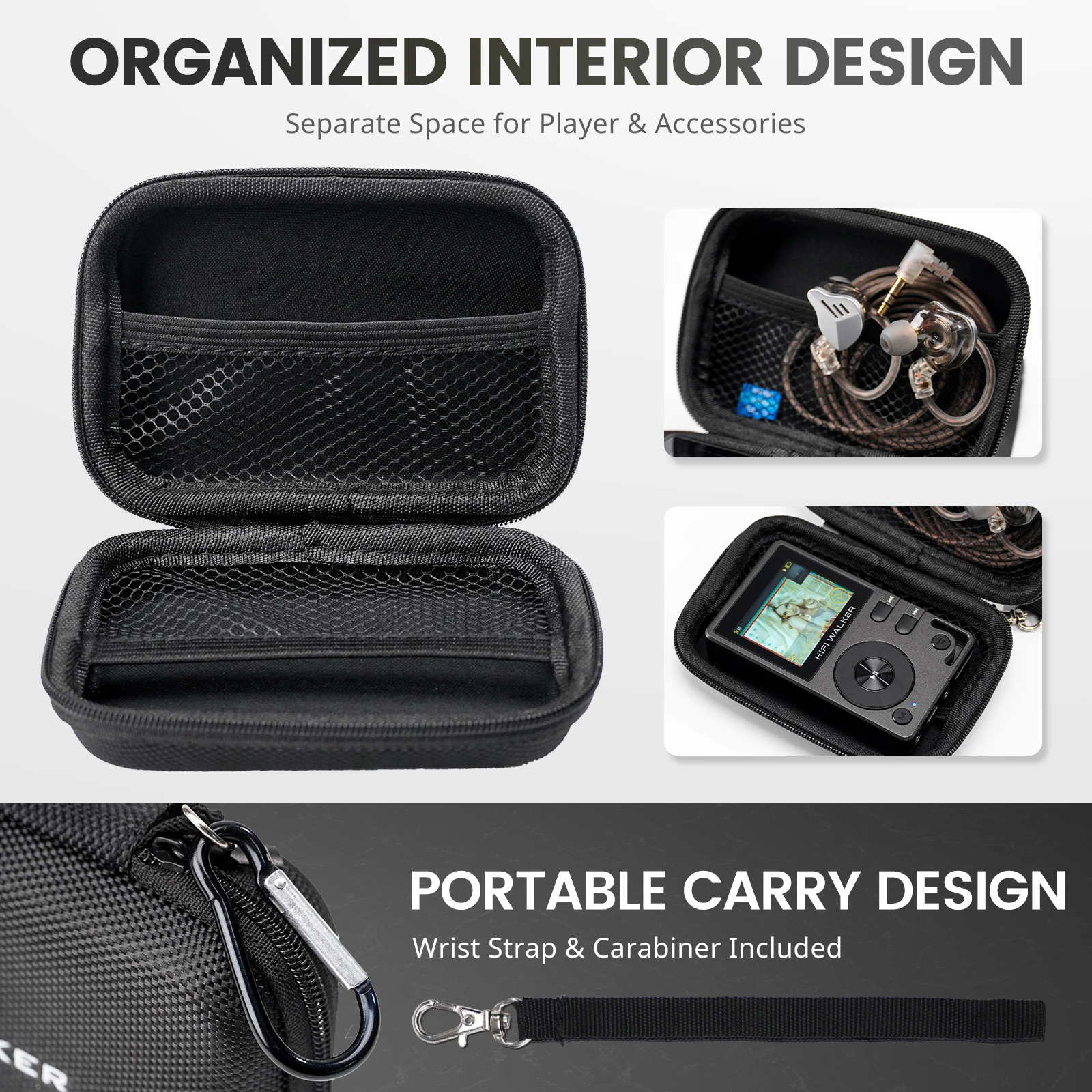 MP3 Player Case for HIFI WALKER H2/ H2 Touch/ G7/ G7Mini/H2Mini MP3/MP4 Player , 4.5inch Hard EVA, Protective Travel Case view 4