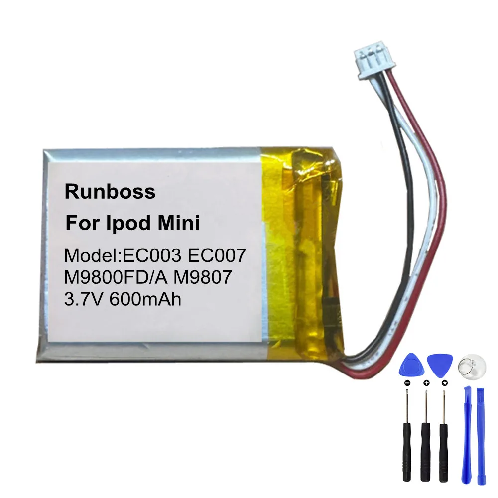 1-10PCS EC003 EC007 Battery For iPod Mini M9804 M9801 M9802 M9806 W065 M9807 A1051 M9805 4GB MP3/4 1st 2nd Gen With Free Tools