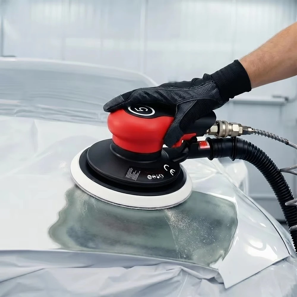 A313 New Arrival Air Random Orbital Sander 6 Inch 3mm/5mm Orbit Da Sanders Low Vibration for Autobody Repairs Shop
