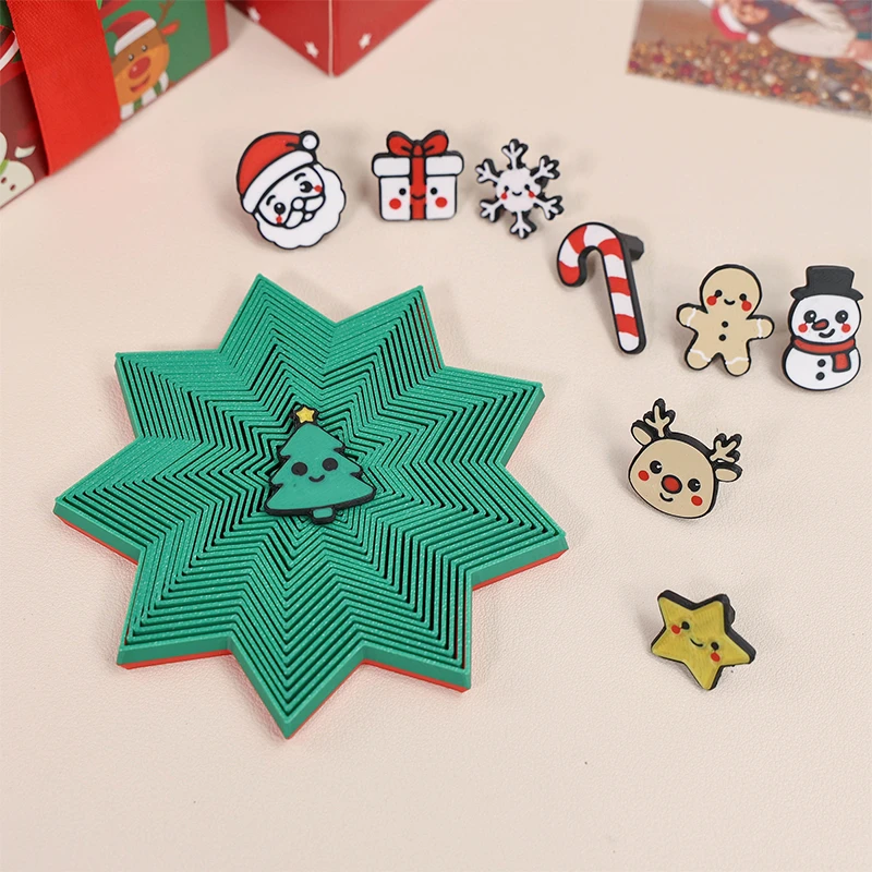 Jouet étoile Fidget de noël imprimé en 3D, Spinner à doigt, décompression, Anti-Stress, jouet cadeaux