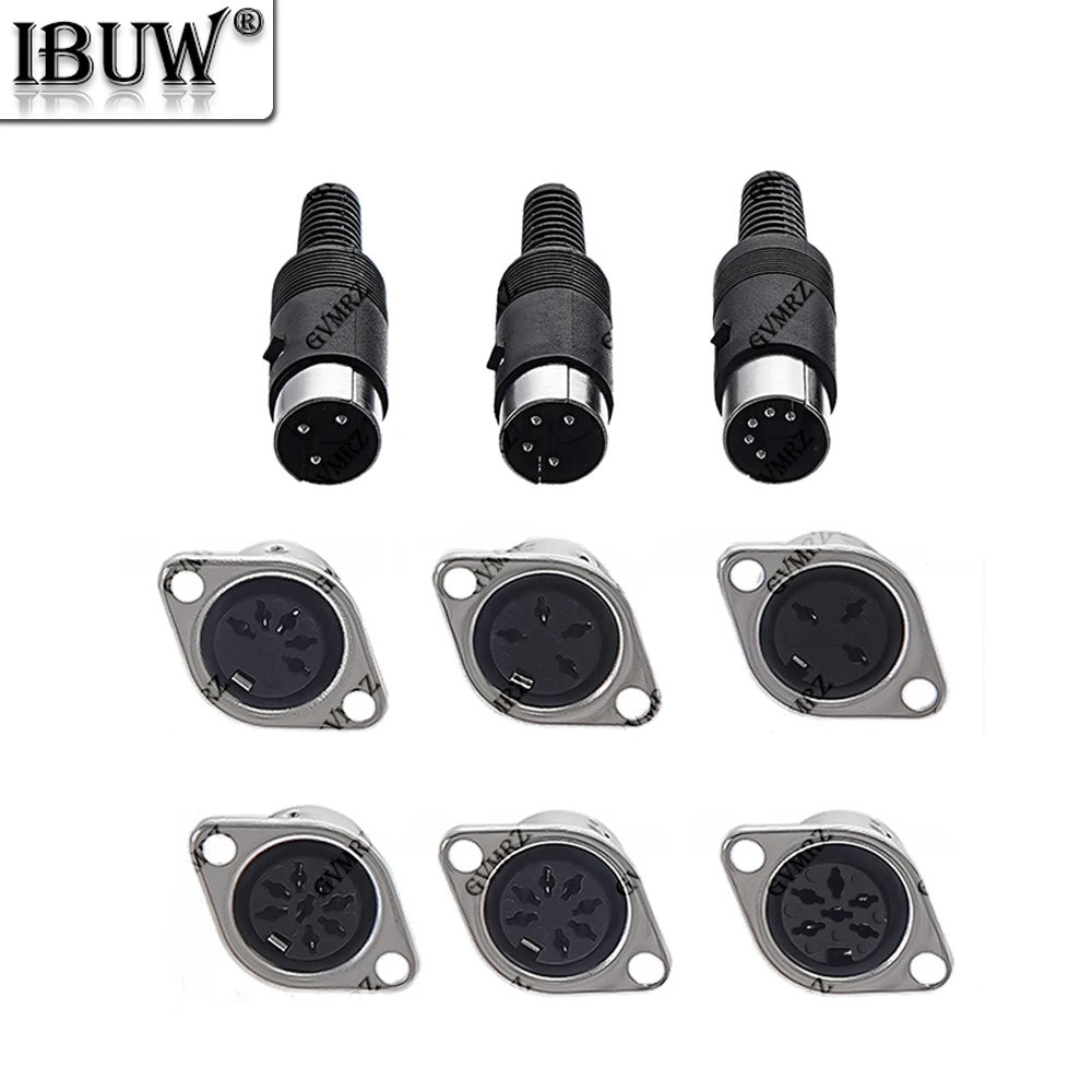 2PCS/lot 3P 3PIN/4PIN/5PIN Panel Mount Male Female Jack DIN Adapter MIDI Cable Connector 3/4/5/6/7/8PIN 4P 5P 6P