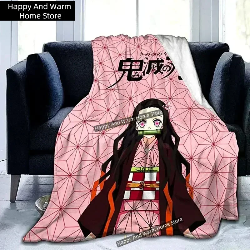 

Фланелевое одеяло Kawaii Kamado Nezuko, одеяла «Убийца демонов», одеяла с рисунком комиксов, чехол для дивана, одеяла для отдыха, офисные одеяла для сна
