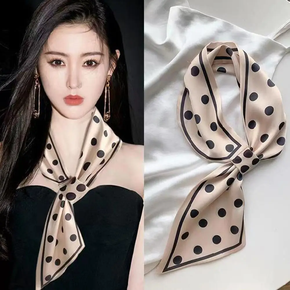 Fashion Sunscreen Silk Scarf Snap Fastener Thin Bib Neckerchief Neck Warmer Spring Autumn