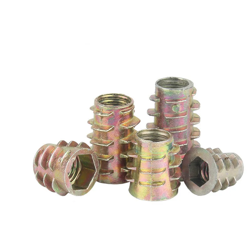 Filetage en alliage de zinc pour insert en bois, tête hexagonale à bride, meubles, kg, longueur de sélection 8mm à 25mm, M5, M6, M8, M10, 10-50P figuré