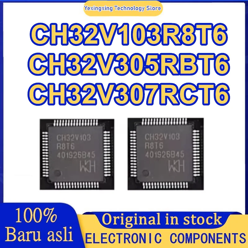 5PCS CH32V307RCT6 CH32V103R8T6 CH32V305RBT6 CH32V307RC CH32V103R8 CH32V305RB CH32V307 CH32V103 CH32V305 CH IC MCU Chip LQFP-64