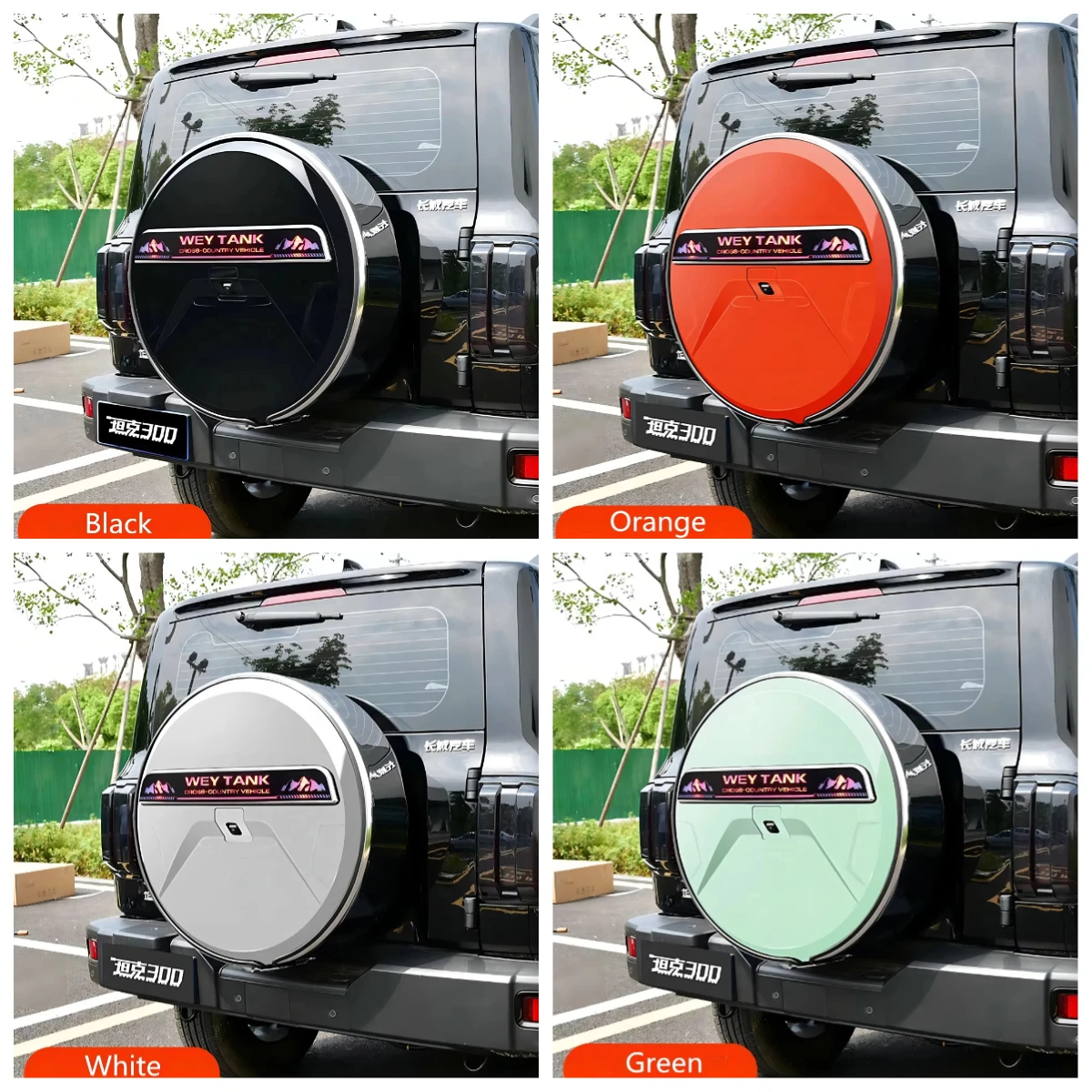 

Astronaut.For Great Wall Tank 300 2021-2024 Car Off-road 4x4 Part Auto Exterior Stainless Steel Spare Tire Cover Protection