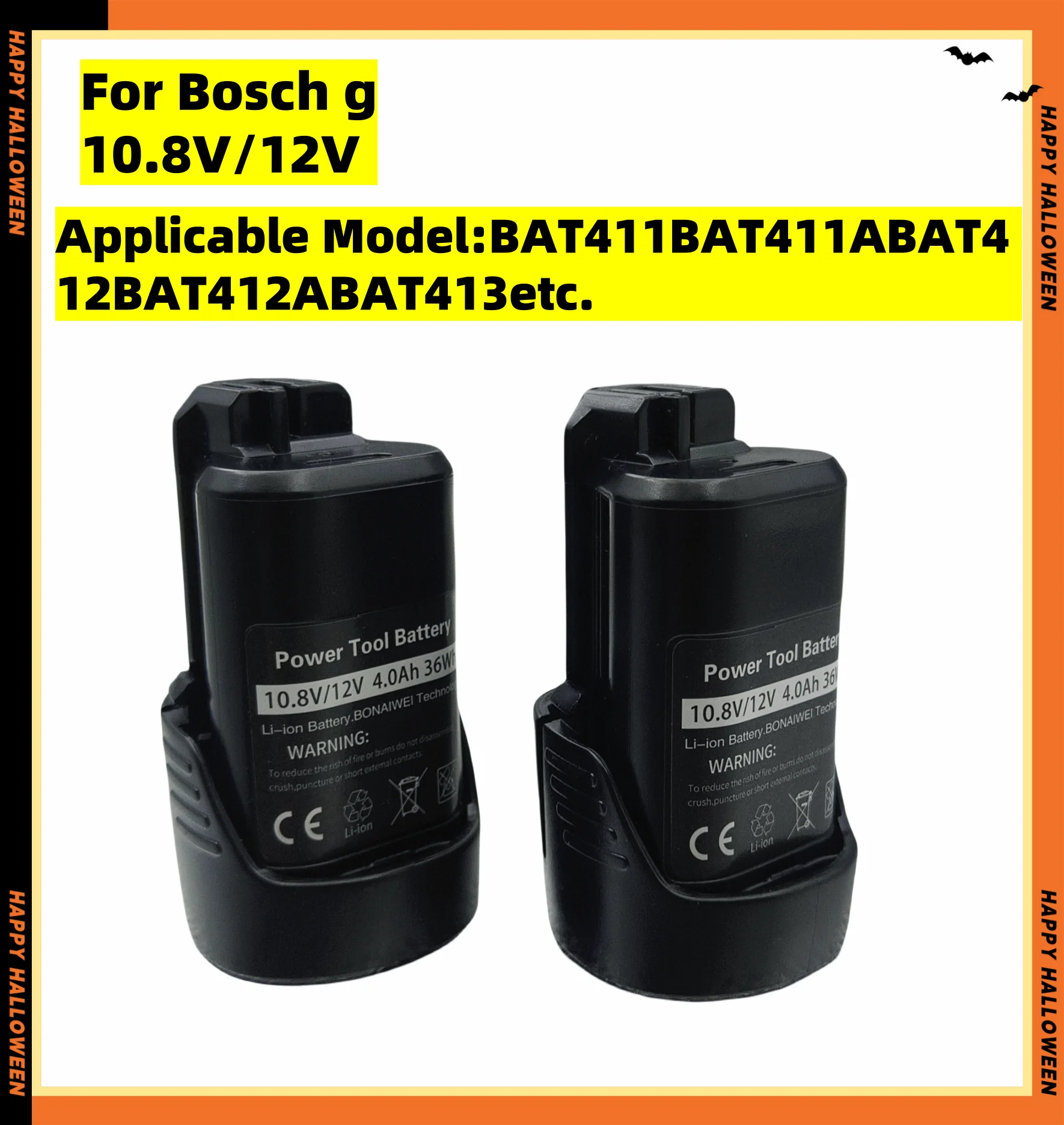 4000Ah 12V/10.8V New for 2025 For Bosch BAT411, BAT411A, BAT412, BAT412A, BAT413, BAT413 Lithium-ion Rechargeable Batteries