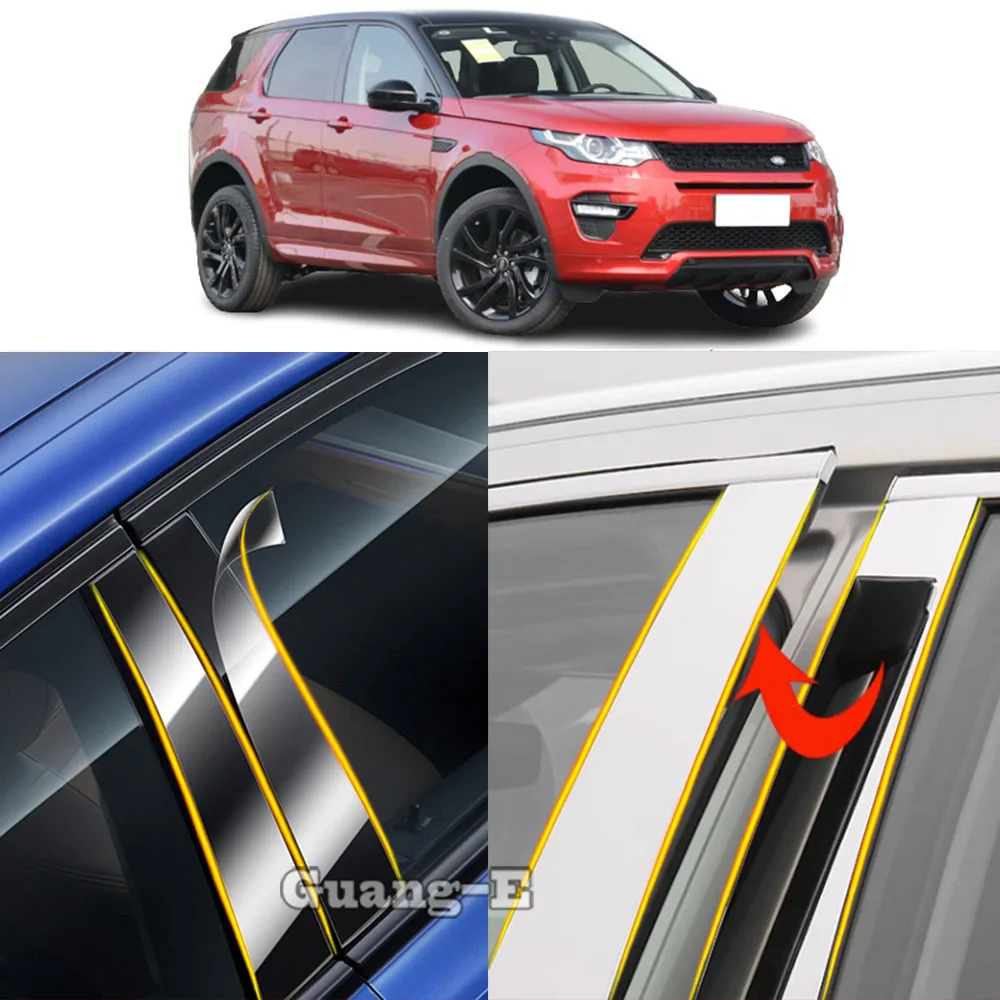 

Накладки на стойки дверей и окон из ТПУ/глянцевого материала для Land Rover Discovery Sport 2015-2020