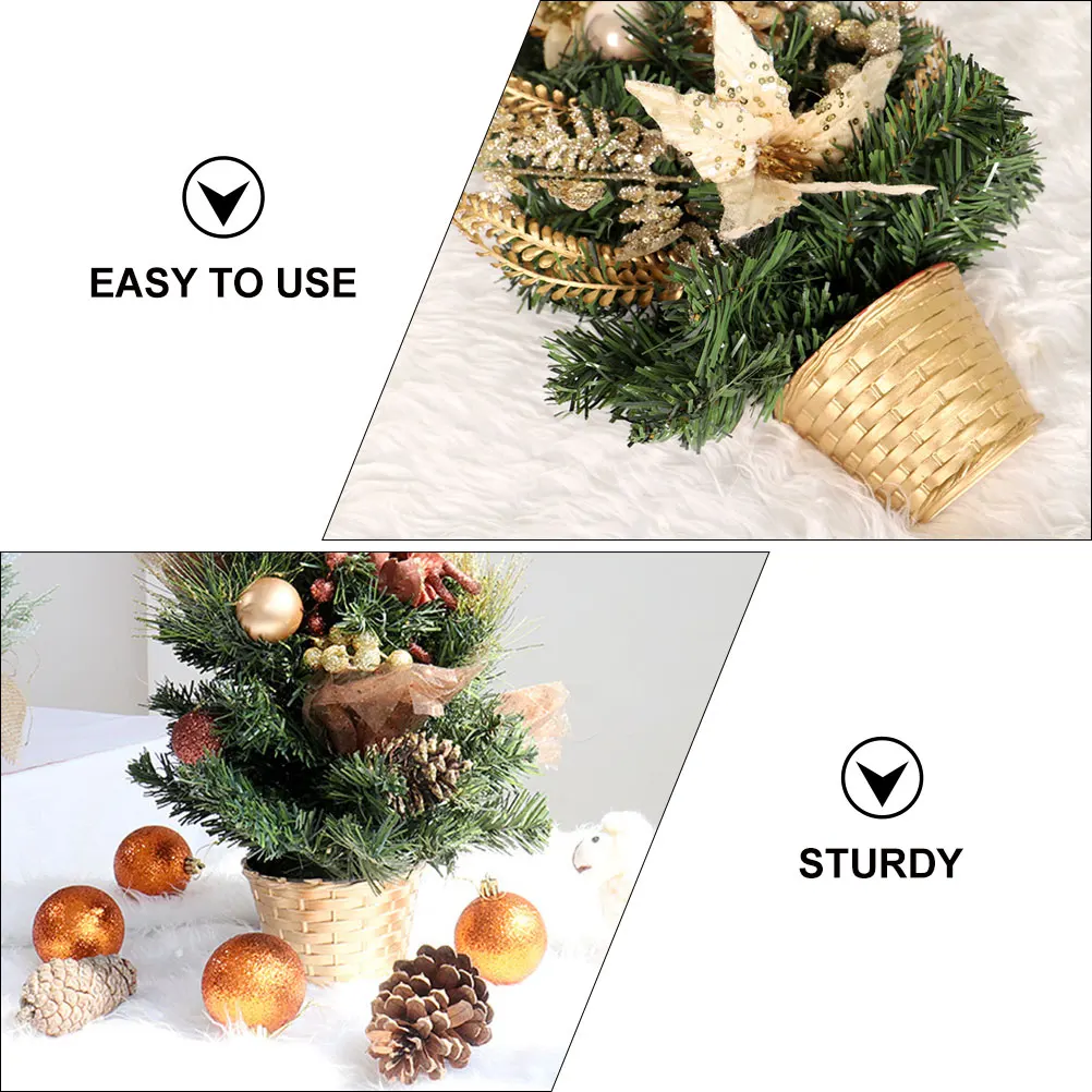 

6pcs Tree St Xmas Tree Support for Artificial Trees Golden Plastic Support Mini Xmas Rack Sturdy Base Decorations