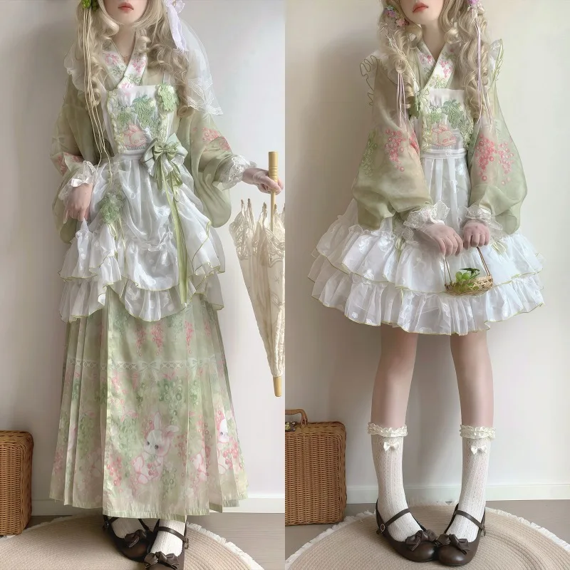 original-vintage-lolita-chinese-style-hanfu-dress-set-sweet-cartoon-print-ruffle-party-princess-clothing-women-elegant-skirt-set