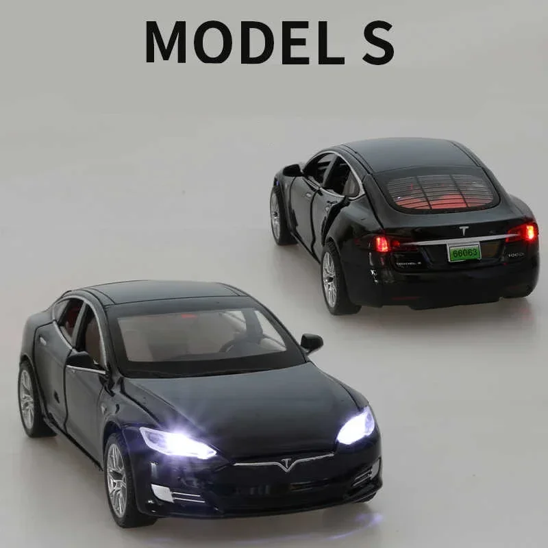 

1:32 Model S Alloy Car Model Simulation Diecast Metal Toy Car Vehicles Model Collection Sound Light Childrens Gift