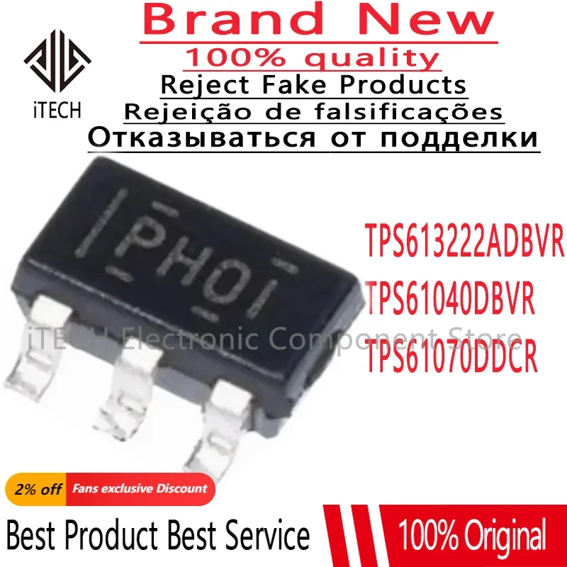 10pcs/lot 100% New TPS61040DBVR TPS61040 PHOI TPS613222ADBVR TPS613222A 1N5L SOT-23-5 TPS61070DDCR TPS61070 AUH Original IC