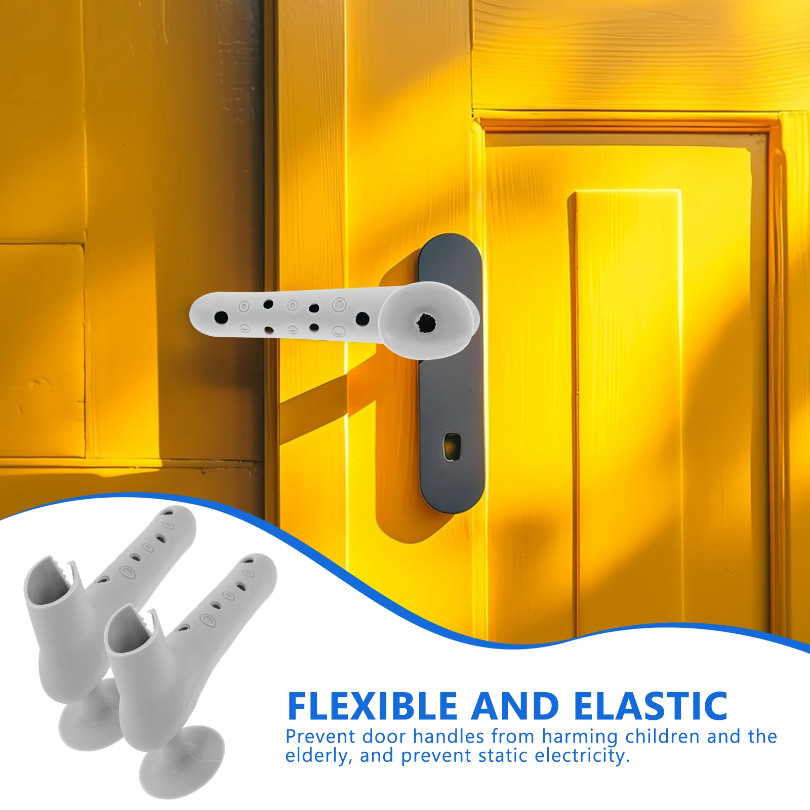

2pcs Door Handle Covers Silicone Wall Protector Anti Collision Doorknob Bumper Home Safety Kids Proofing Thickened Design Door