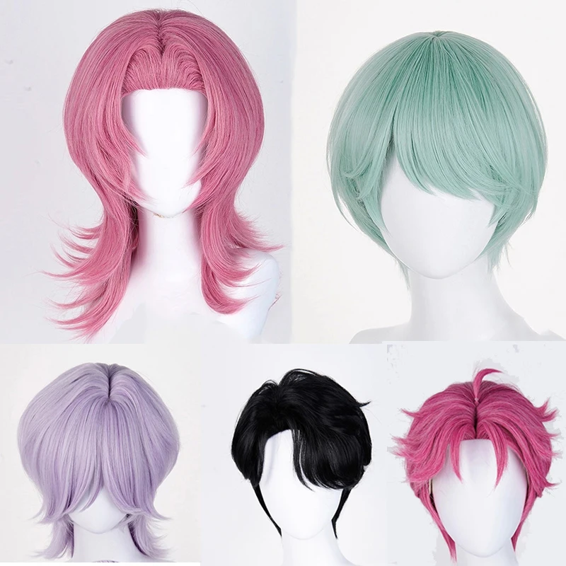 

Аниме Saja Boys Jinu Baby Abby Mystery Romance Wig Kpop Demon Hunters Мужчины Короткие волосы Jinu Косплей Парики Бесплатная шапка для парика Хэллоуин