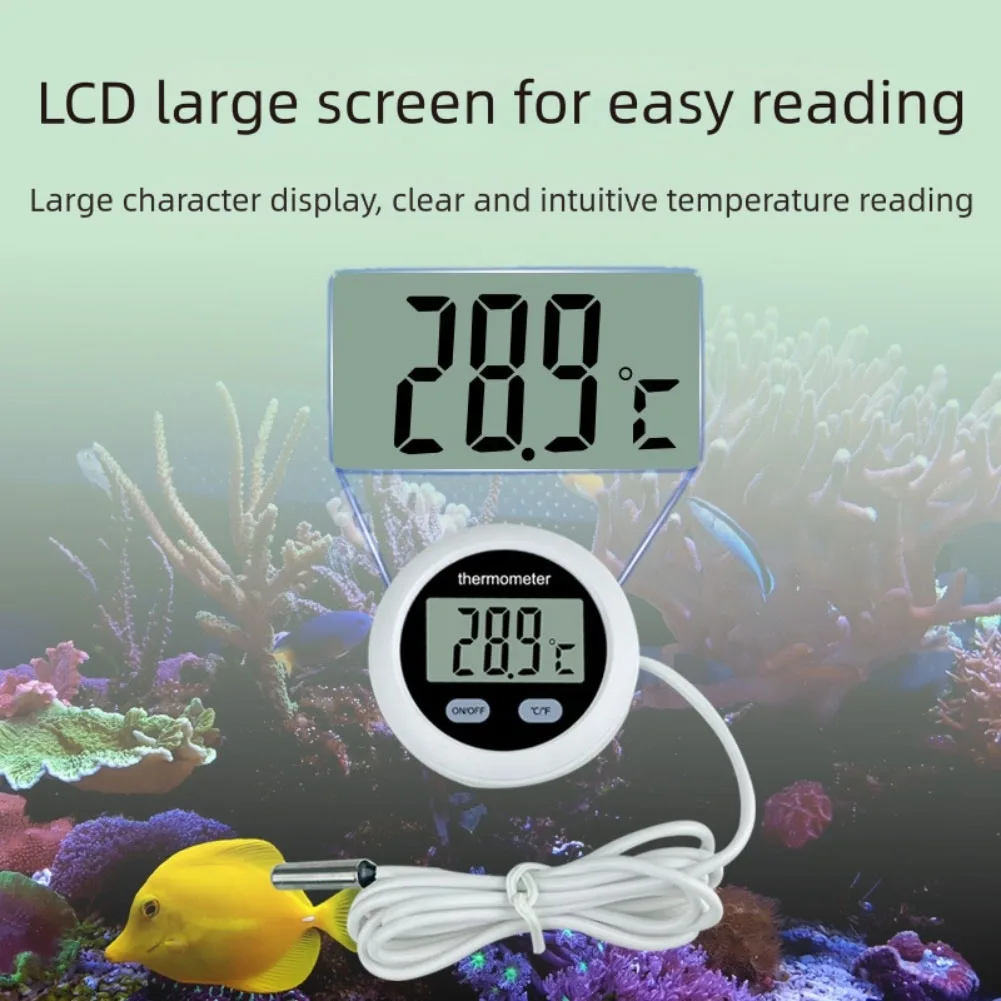 High Precision Temperature Gauge for Fish Tanks Easy to Use Clear Display Switch Between Celsius and Fahrenheit Units