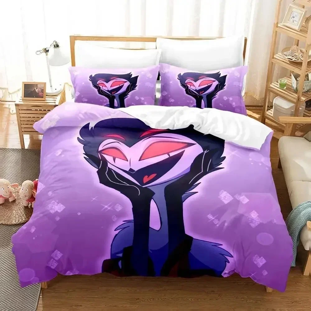 Anime Stolas Helluva Hazbin Hotels Boss Printed Bed Set Duvet Cover Bedding Set Bed Linen Sheet Quilt Cover Full Queen King Size