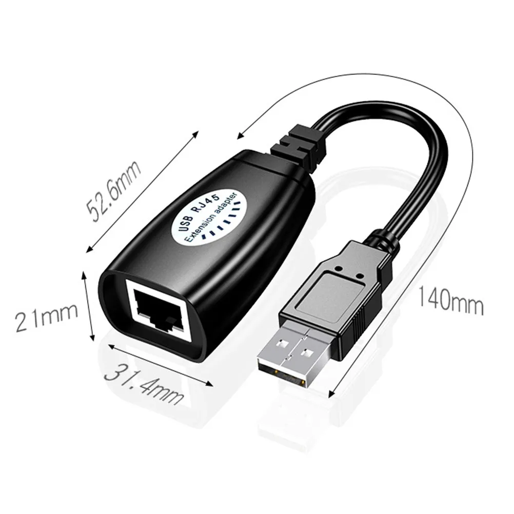 Lightweight USB Extension Adapter Fast Data Transfer Long Term Use Robust Build Compatible with USB Peripherals Network Extender